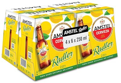 Amstel cerveza Radler Caja 4 Pack botella, 6 x 25cl