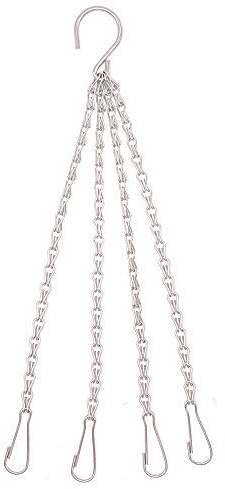 Gro Garden Products 50cm (20) - Pack of 2 - Hanging Basket Chains 4 Strand - Extra Heavy Duty Strong Hanging Chain, Clip On Chains Replacements - Chain For Hanging Baskets,