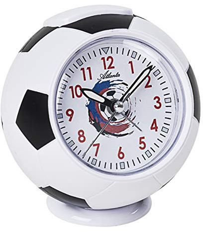 Atlanta Fußball-Wecker ohne Ticken für Kinder Weiß 11cm - 1195