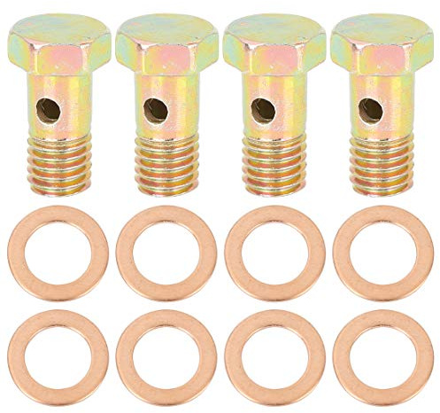 X AUTOHAUX 4 Spel M10x1.5mm Metrisk Gänga Banjo Bultar Broms Montering Adapter