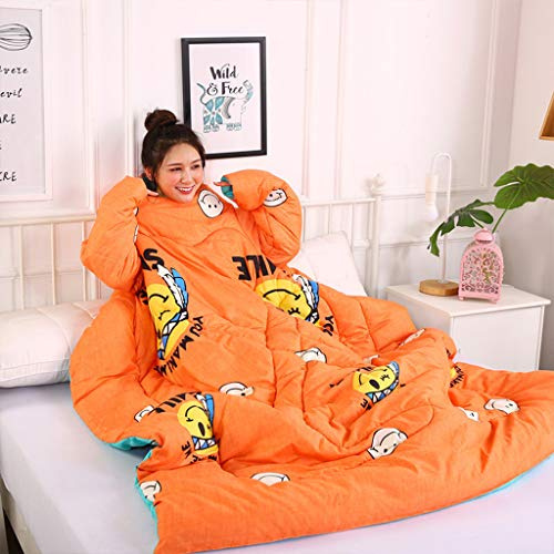 VOCD Trapunta Pigra, Soffice Piumino Invernale con Maniche, Coperta da Letto Indossabile Multifunzione per Pisolino Invernale A Casa, Comodamente Sdraiato E Godendo La Lettura - Marrone