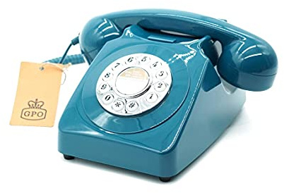 GPO 746PUSHAZU Nostalgie Telefon im 70er Jahre Design Azurblau