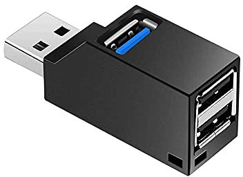 Concentrador USB 3.0 de 3 Puertos - Adaptador Portátil de Expansión de Alta Velocidad Multi Hub Splitter Cable para PC, Portátil, Escritorio, XPS, Macbook, Unidades Flash, HDD Móvil