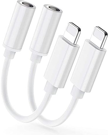 [Apple MFi Certified] 2 Pack iPhone 3.5mm Headphone Adapter, Lightning to 3.5mm Earphone Jack Adapter Aux Audio Dongle Converter for iPhone 14/13/12/11/11 Pro/XR/X/XS/8/8Plus/7/7Plus