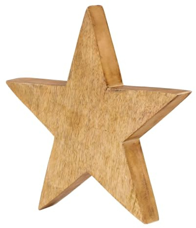 levandeo Stern Holzstern Mango 30cm Mangoholz Braun Natur Dekoration Tischdeko Holzdeko Unikat