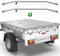 Tarpofix® Bâche pour remorque Plate 209 x 115 x 10 cm + 2X Arceau de bâche (réglable 100-145 cm) - Bache remorque PVC - Bâche de Couverture pour diverses remorques de Voitures de 750kg