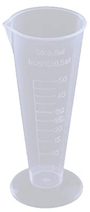 SEIWEI Taza medidora de 50 ml PP de plástico graduado vaso de medición de líquido para laboratorio, cocina