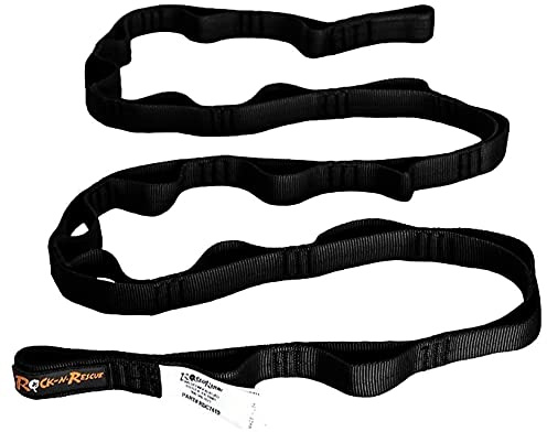Rock-N-Rescue Daisy Chain - 60 Inches Long, 15 Pockets, 15.5 kN, Nylon Multi-Loop Sling, Made in USA, Rock Climbing, Firefighter, and Rescue Gear, Black