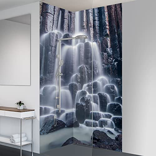 yourplate Duschrückwände mit individueller Größe (2 Rückwände – Premium Matt – bswf02) – Duschrückwand Alu mit Feuchtigkeitsschutz – Rückwand Dusche zur einfachen Montage