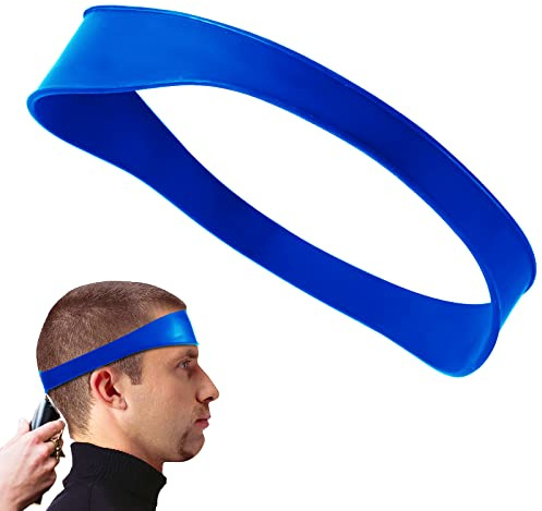 Hair Band de Silicone Incurvée, Tondeuse Cheveux Haircut et Rapide Bande de Coupe de Cheveux Modèle de Rasage du Décolleté Bande Coiffeur Facile pour les Coupes de Cheveux à la Maison (Bleu)