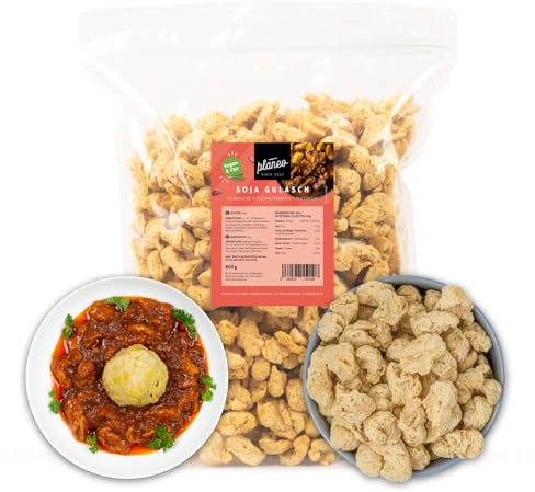 Planeo Soja Gulasch 800g - Veganer Fleischersatz, Gentechnikfrei, Sojafleisch Alternative zu herkömmlichen Fleisch
