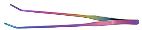 27 Cm Große Reptilien-Futterzange, Regenbogenfarbene Aquarium-Pinzette, Lange Fischglas-Pinzette aus Edelstahl, Aquascaping-Werkzeuge Zum Halten von Würmern, Reptilien,(27 cm gebogener Clip)