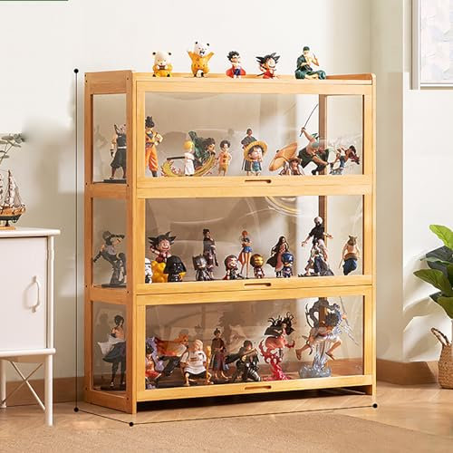 JSLJDM Vitrinenschrank Sammlervitrine Stehend Standvitrine Glasvitrine Acryl Vitrine Standvitrine Acryl Vitrine Doppeltüren Großer Kapazität Sammlervitrine Handgefertigtes Lagerregal für Waren