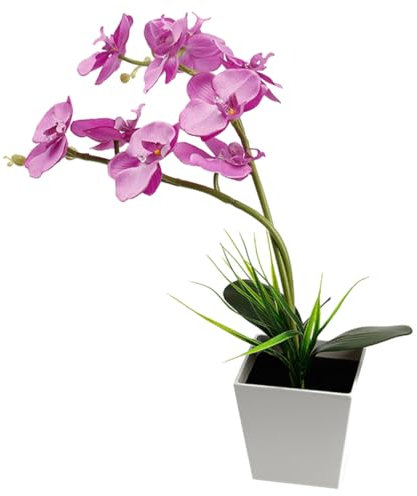 WOFASHPURET LED Orchideen Tischlampe aus Kunststoff mit 9 LED Perlen für Wohnzimmer Flexible Blumenzweige Dekorative Nachttischleuchte