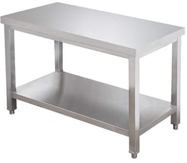 CMYAOYC 2-Stufiger Edelstahltisch, Küchenschrank, Arbeitstisch, Vorbereitungstisch, Kommerzieller Metalltisch mit Verstellbaren Füßen, Arbeitstisch für Restaurant, Lager, Zuhause, Küche (Color : 2-Ti