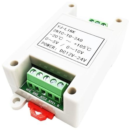 2-Kanal-NTC-Temperatur-zu-Spannung 0-5V/0-10V-Ausgangstemperatursender 10K-Thermistor-Konvertierung analoge Menge