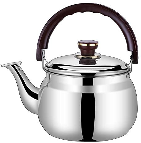 XaEjNzwDT Théière en Fonte Bouilloire sifflante Théière en Acier Inoxydable 304 Bouilloire de Grande capacité Bouilloire bip épaissie, Cuisinière à gaz à Induction Chauffage.(Color:2.7L)