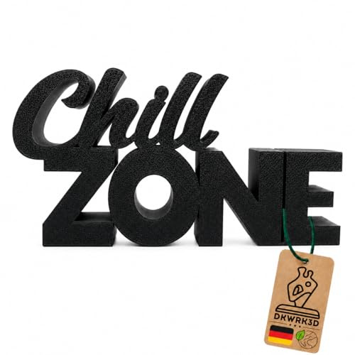 DKWRK3D Chill Zone Schild - Kunststoff Chill-Zone Aufsteller - Gaming Zone Zimmer Deko - Chillout Dekoration - Chill Room Gamer Wohnzimmer Enstspannung - Jugendzimmer - Männer Spielzimmer (M)