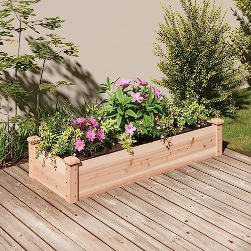 Gecheer Jardinière surélevée de jardin, housse 120 x 45 x 25 cm, massif, jardinière de jardin, parterre surélevé, lit surélevé de jardin, jardinière, grand lit, lit pour jardin surélevé, lit pour