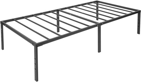 WINPANG Bettgestell, 189 x 95 x 45,72 cm Metall Bettgestell Einzel Metallbett Klappbar Belastbarkeit 299 kg Hochbettgestell Geeignet für Schlafzimmer Gästezimmer Schlafsäle
