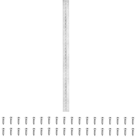 PATIKIL 35x2 Inch Piano Hinge, 1 Pack 304 Stainless Steel Continuous Hinge with Holes for Piano Gate Door Wooden Storage Box Cabinet Boat, Silver Tone