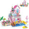TOY PLAYER Friends Pink Beach House Villa Building Blocks Toy, 2 in1 Girls' Friends House Set, Compatible with LEGO Friends Sets for Girls Age 8-12 (822 PCS)