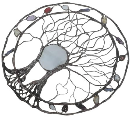 Ciondolo Decorativo Albero della Vita in Ferro Strass Rotondo