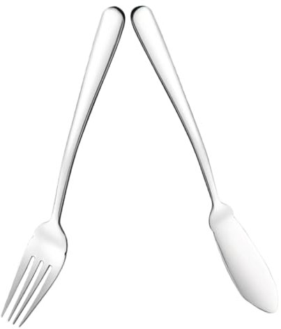Holibanna Edelstahl Fischbesteck Satz Fischmesser Und Fischgabel Westliches Tischbesteck Für Zuhause Und Restaurant Ergonomisch Verarbeitet