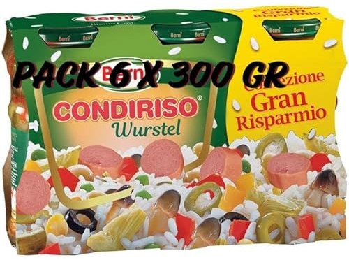 Condimento CondiRiso Wurstel °° Pack 6 Barattoli da 300 gr Vetro