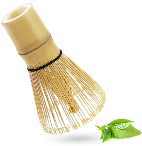 Escoba Matcha, Batidor Matcha de Bambú, Batidor Matcha Tea 100 Dientes para hacer espuma Matcha espesa