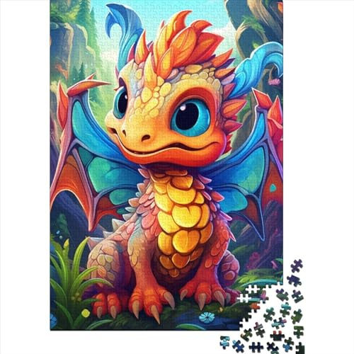 Baby Dragon Puzzle 1000-teilige Schwer Puzzle Spielzeug Pädagogisches Spiel Impossible Herausforderung Spielzeug Für Erwachsene Kinder 1000pcs (38x26cm)