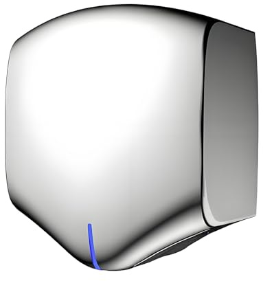 GTANND Sèche-Mains Professionnel, sèche-Mains électrique, séchage Automatique en 10 Secondes, économie d'énergie, Montage Mural en Acier Inoxydable, sèche-Mains de Salle de Bain 1400 W