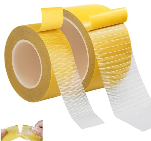 RagQbuK Heavy Duty Double Sided Fabric Tape, Hem Tape 2-Pack, for trousers, Curtains, Jeans, Clothes, Dresses, Rug, Carpet, Art, 3cm & 5cm Wide (10 Meters Each)
