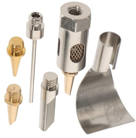 HOMSFOU Set Punte Per Saldatore a Butano, Kit Di Punte Di Ricambio Per Saldatura a Gas, Accessori Metallici Per Stazioni Di Saldatura a Temperatura Costante, Compatibili Saldatori Portatili, 6 Pezzi