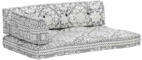 Frdhee Bodenkissen Groß,Palettensofa-Auflage Hellgrau Stoff Patchwork für Balkonstühle, Gartenstuhl, Bänke