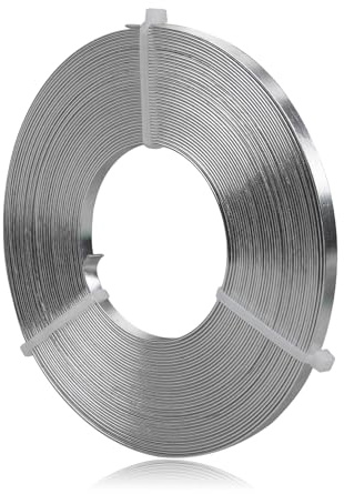 10m Aluminium Flachdraht, 5 x 1 mm weicher und flexibler Alu Flachdraht zum Basteln, für Schmuckherstellung, Modellieren, Steine fassen und DIY-Projekte(Silber)