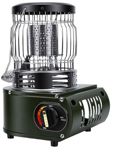 Luocute Chauffage à Gaz Portable, Chauffage de Tente 3 en 1 et Réchaud de Camping avec Construction en Acier Inoxydable et Poignée Ergonomique, pour une Utilisation en Extérieur dans le