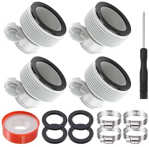 Forhandy Pool slangadapter, 4 stycken pooladapter B för Intex 32 mm & 38 mm | Universell poolslangadapter med inre gänga och tätning, reservdel för sandfiltersystem, poolpump