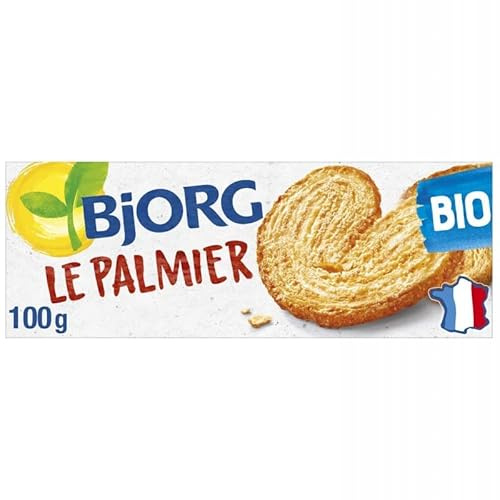 BJORG - Biscuits Palmier Bio 100G - Lot De 4