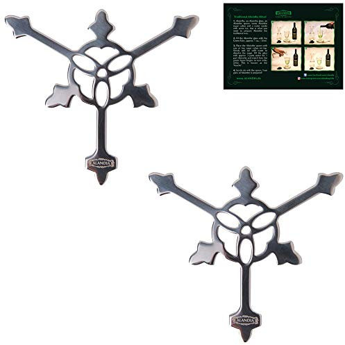 2x Cucchiaio da Assenzio di ALANDIA | Absinthe Gothic | Acciaio Inox | Alte Qualità