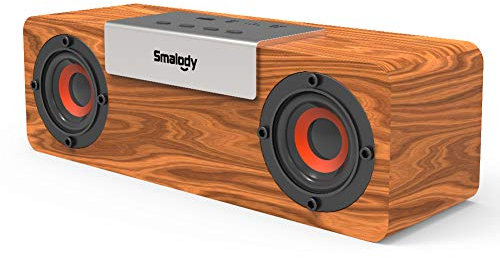 Smalody Altoparlante Bluetooth Portatile in Legno, Altoparlanti Wireless Bluetooth 5.0 Con Audio HD Da 10 W, USB Integrato, Slot Per Schede TF Eingresso AUX, Altoparlante Per Telefono, Tablet, PC