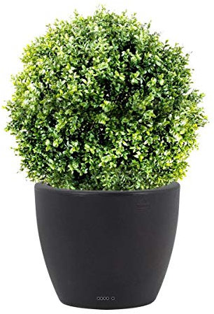 Artificielles.com - Künstliche Buchsbaumkugel auf Stamm für Außen/Innen, Höhe 65 cm, Durchmesser 50 cm, Höhe: 55 cm, Farbe: Grün
