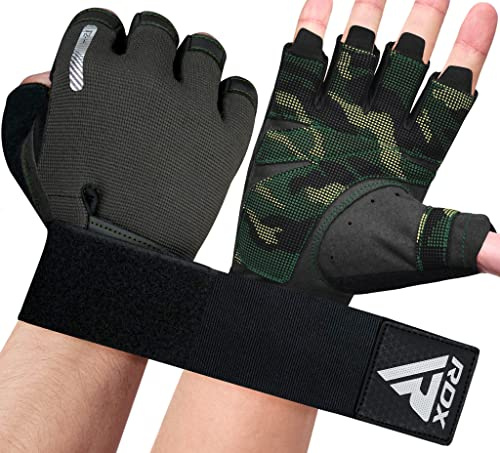 RDX Gewichtheberhandschuhe, zusätzliche Dehnbare Lange Handgelenkstütze, voller Handflächengriff, Männer Frauen Fitness HIIT Workout, Bodybuilding Krafttraining Radfahren Übung Home Gym Ausrüstung