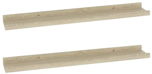 vidaXL Wandregale 2 STK. Sonoma-Eiche 60 x 9 x 3 cm