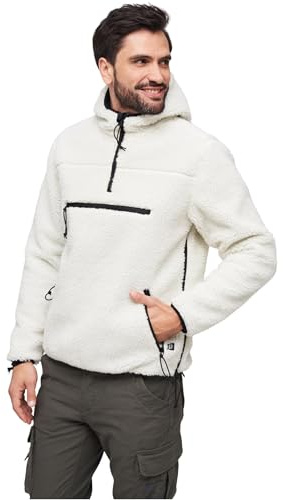 Brandit Teddyfleece Worker Pullover, Color: White, Size: M