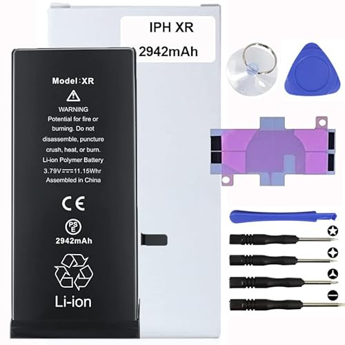 Remplacement de Batterie pour iphone. Le kit de Batterie pour iPhone Comprend Un Autocollant étanche, des Autocollants de Batterie, des Outils magnétiques. (iPhone XR)