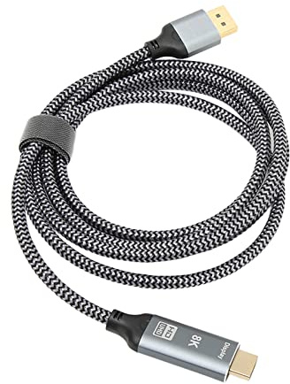 Cable Adaptador 8K HDMI 2.1 a DisplayPort 1.4, Cable DisplayPort Macho a HDMI Hembra de 6 Pies, Cable DisplayPort Activo a HDMI 8K 30HZ 4K 120HZ, para HDTV, Proyectores, Monitores