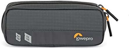 Lowepro GearUp Memory Wallet 20, Kompakter Speicherkarten-Organizer für CF-, XQD- & SD-Karten, SD-Tasche mit Doppeltem Reißverschluss, Hergestellt aus Recyclingmaterial, Grau