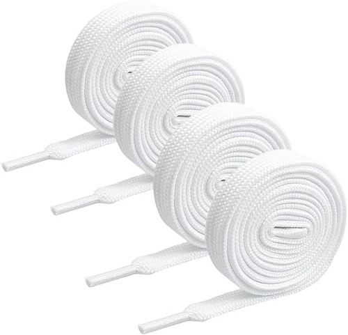 Flintronic Lacets Plats pour Baskets et Sneakers - 2 Paires, 130CM, Durables et Renforcés