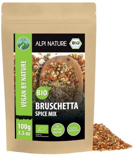 Alpi Nature Bruschetta Stark Kryddblandning BIO 100g, Italiensk Smaksättning, Chili Kryddblandning